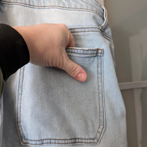 refuge Light Blue Distressed Denim Overalls - XL - Picture 7 of 11